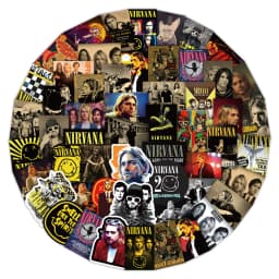 52 Pieces Nirvana Band Stickers - Rock Music Fan Decorative Decals for Laptops, Phone Cases & Guitars Papery Pop Store