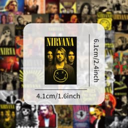 52 Pieces Nirvana Band Stickers - Rock Music Fan Decorative Decals for Laptops, Phone Cases & Guitars Papery Pop Store