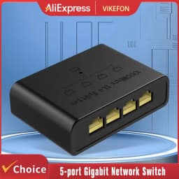 VIKEFON 5-port Gigabit Network Switch Ethernet RJ45 Network Port Network Cable Connection Switch Network Splitter Cable Expander