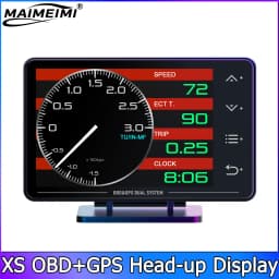 New XS LCD Gauge OBD+GPS Head Up Display Turbo Boost Oil Pressure Oil Temperature G Value Gyroscope Meter LCD Display