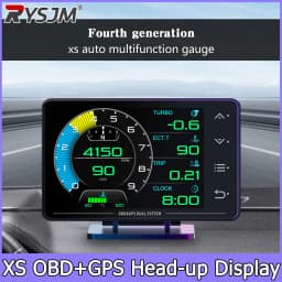 New XS LCD Gauge OBD+GPS Head Up Display Turbo Boost Oil Pressure Oil Temperature G Value Gyroscope Meter LCD Display