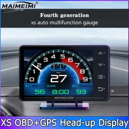 New XS LCD Gauge OBD+GPS Head Up Display Turbo Boost Oil Pressure Oil Temperature G Value Gyroscope Meter LCD Display