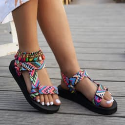 Summer Flat Women's Shoes Hemp Rope Set Foot Beach Sandals Outdoor All-match Casual Slippers Large Size Women Sandals