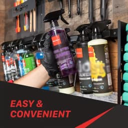 1pc Metal Universal Detail Spray Bottle Holder | Wall-Mounted Black Iron Storage Rack with Multiple Compartments, Spray Bottles