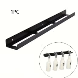 1pc Metal Universal Detail Spray Bottle Holder | Wall-Mounted Black Iron Storage Rack with Multiple Compartments, Spray Bottles