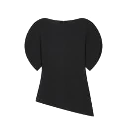 HH Spring Summer Women Casual Asymmetrical T-Shirts Fashion Solid Female O-Neck Short Puff Sleeve Blouse Lady Office Chic Tops