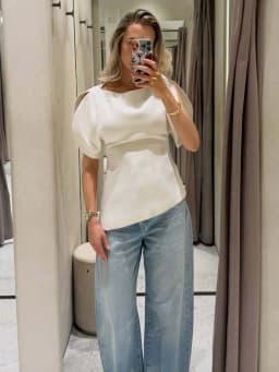 HH Spring Summer Women Casual Asymmetrical T-Shirts Fashion Solid Female O-Neck Short Puff Sleeve Blouse Lady Office Chic Tops