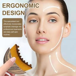 Lymphatic Face Massage Brush -Dry Brushing Contour Tool for Chin/Jawline Sculpting | Ergonomic Precision Grip for Fatigue Relief
