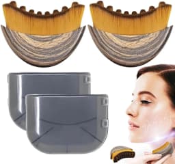 Lymphatic Face Massage Brush -Dry Brushing Contour Tool for Chin/Jawline Sculpting | Ergonomic Precision Grip for Fatigue Relief