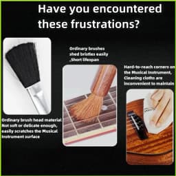 1PCS Double-Headed Guitar Cleaning Brush - Dust Brush for Guitar Care String & Fretboard Musical Instrument Care Tool