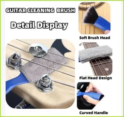 1PCS Double-Headed Guitar Cleaning Brush - Dust Brush for Guitar Care String & Fretboard Musical Instrument Care Tool