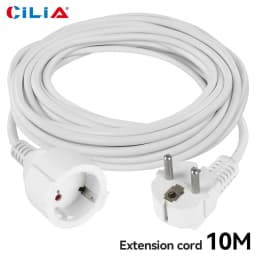 3680W EU Plug Extension Cord, Flat Head Protection Contact, 16A 250V 1 5mm² Cable, 3M 5M 10M Power Socket Line