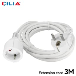 3680W EU Plug Extension Cord, Flat Head Protection Contact, 16A 250V 1 5mm² Cable, 3M 5M 10M Power Socket Line