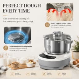 Dough Kneading Machine 5L 7L Dough Maker Electric Kneading Machine Dough Mixer with Fermentation Function Stainless Steel