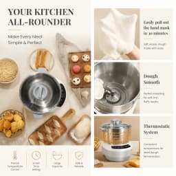 Dough Kneading Machine 5L 7L Dough Maker Electric Kneading Machine Dough Mixer with Fermentation Function Stainless Steel