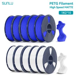SUNLU 10KG High Speed Matte PETG Filament 1.75mm 1kg Spool (2.2lbs) High Speed Printing Filament Fit Most FDM Printer