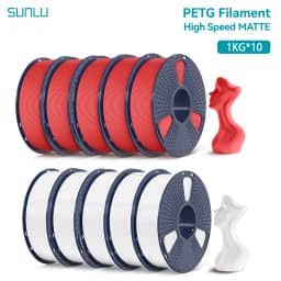 SUNLU 10KG High Speed Matte PETG Filament 1.75mm 1kg Spool (2.2lbs) High Speed Printing Filament Fit Most FDM Printer