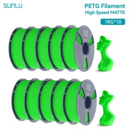 SUNLU 10KG High Speed Matte PETG Filament 1.75mm 1kg Spool (2.2lbs) High Speed Printing Filament Fit Most FDM Printer