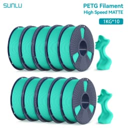 SUNLU 10KG High Speed Matte PETG Filament 1.75mm 1kg Spool (2.2lbs) High Speed Printing Filament Fit Most FDM Printer