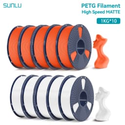 SUNLU 10KG High Speed Matte PETG Filament 1.75mm 1kg Spool (2.2lbs) High Speed Printing Filament Fit Most FDM Printer