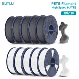 SUNLU 10KG High Speed Matte PETG Filament 1.75mm 1kg Spool (2.2lbs) High Speed Printing Filament Fit Most FDM Printer