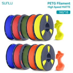 SUNLU 10KG High Speed Matte PETG Filament 1.75mm 1kg Spool (2.2lbs) High Speed Printing Filament Fit Most FDM Printer