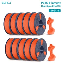 SUNLU 10KG High Speed Matte PETG Filament 1.75mm 1kg Spool (2.2lbs) High Speed Printing Filament Fit Most FDM Printer
