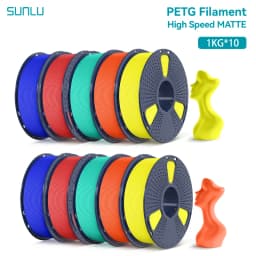 SUNLU 10KG High Speed Matte PETG Filament 1.75mm 1kg Spool (2.2lbs) High Speed Printing Filament Fit Most FDM Printer