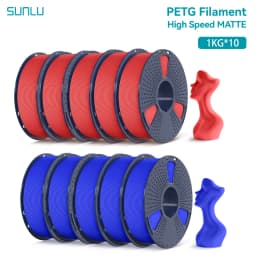 SUNLU 10KG High Speed Matte PETG Filament 1.75mm 1kg Spool (2.2lbs) High Speed Printing Filament Fit Most FDM Printer