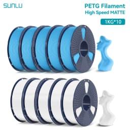 SUNLU 10KG High Speed Matte PETG Filament 1.75mm 1kg Spool (2.2lbs) High Speed Printing Filament Fit Most FDM Printer