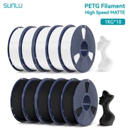SUNLU 10KG High Speed Matte PETG Filament 1.75mm 1kg Spool (2.2lbs) High Speed Printing Filament Fit Most FDM Printer