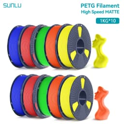 SUNLU 10KG High Speed Matte PETG Filament 1.75mm 1kg Spool (2.2lbs) High Speed Printing Filament Fit Most FDM Printer