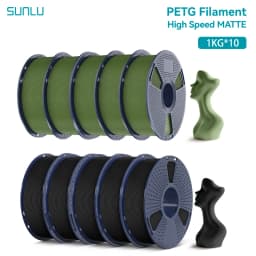 SUNLU 10KG High Speed Matte PETG Filament 1.75mm 1kg Spool (2.2lbs) High Speed Printing Filament Fit Most FDM Printer