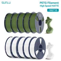 SUNLU 10KG High Speed Matte PETG Filament 1.75mm 1kg Spool (2.2lbs) High Speed Printing Filament Fit Most FDM Printer