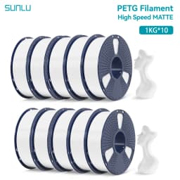 SUNLU 10KG High Speed Matte PETG Filament 1.75mm 1kg Spool (2.2lbs) High Speed Printing Filament Fit Most FDM Printer