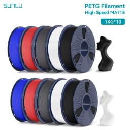 SUNLU 10KG High Speed Matte PETG Filament 1.75mm 1kg Spool (2.2lbs) High Speed Printing Filament Fit Most FDM Printer