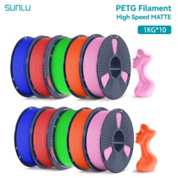 SUNLU 10KG High Speed Matte PETG Filament 1.75mm 1kg Spool (2.2lbs) High Speed Printing Filament Fit Most FDM Printer