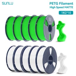 SUNLU 10KG High Speed Matte PETG Filament 1.75mm 1kg Spool (2.2lbs) High Speed Printing Filament Fit Most FDM Printer