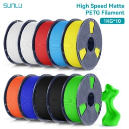 SUNLU 10KG high speed Matte PETG Filament 1.75mm - Ultra-Fast 600mm/s Printing,No Stringing,PETG for Creality,Prusa, Bambu Lab