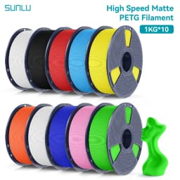 SUNLU 10KG high speed Matte PETG Filament 1.75mm - Ultra-Fast 600mm/s Printing,No Stringing,PETG for Creality,Prusa, Bambu Lab