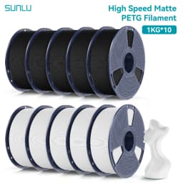 SUNLU 10KG high speed Matte PETG Filament 1.75mm - Ultra-Fast 600mm/s Printing,No Stringing,PETG for Creality,Prusa, Bambu Lab