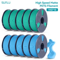 SUNLU 10KG high speed Matte PETG Filament 1.75mm - Ultra-Fast 600mm/s Printing,No Stringing,PETG for Creality,Prusa, Bambu Lab