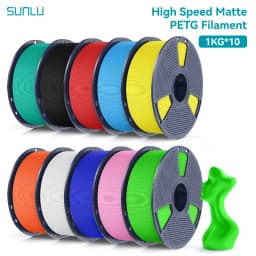 SUNLU 10KG high speed Matte PETG Filament 1.75mm - Ultra-Fast 600mm/s Printing,No Stringing,PETG for Creality,Prusa, Bambu Lab