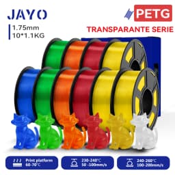 JAYO 10 Rolls 3D PETG/PLA/PLA PLUS/PLA Meta/ PLA Matte Printer Filament 1.75mm 100% No Bubble non-toxic 3D Printing Materials