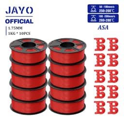 JAYO 3D Filament ASA Filament 1.75mm UV/Rain/Heat Resistant Tough 3D Printer Filament 10Rolls/Set For 3D Printers