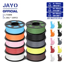 JAYO High Speed Matte PLA 3D Filament 1.75MM PLA Classic 3D Printer Filament 10Rolls Neatly Wound High Toughness Matte Filament