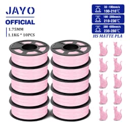JAYO High Speed Matte PLA 3D Filament 1.75MM PLA Classic 3D Printer Filament 10Rolls Neatly Wound High Toughness Matte Filament