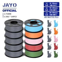 JAYO High Speed Matte PLA 3D Filament 1.75MM PLA Classic 3D Printer Filament 10Rolls Neatly Wound High Toughness Matte Filament