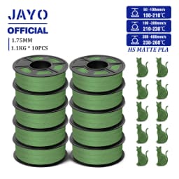 JAYO High Speed Matte PLA 3D Filament 1.75MM PLA Classic 3D Printer Filament 10Rolls Neatly Wound High Toughness Matte Filament
