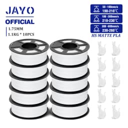 JAYO High Speed Matte PLA 3D Filament 1.75MM PLA Classic 3D Printer Filament 10Rolls Neatly Wound High Toughness Matte Filament